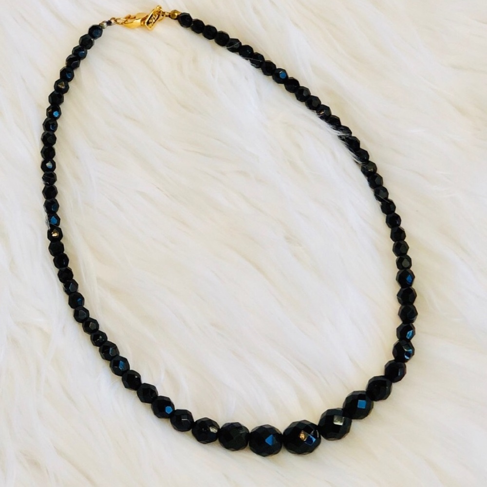 1928 • Night Out 👠Black Faceted Bead Necklace